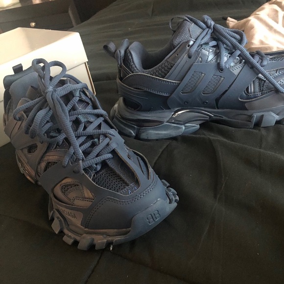 balenciaga track navy blue